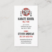 Witte rode karate illustratie martial arts lessen visitekaartje (Achterkant)