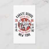 Witte rode karate illustratie martial arts lessen visitekaartje (Voorkant)