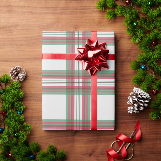 Witte Rode Kerst Geruite Inpakpapier (Feestdagen Geschenken)
