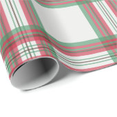 Witte Rode Kerst Geruite Inpakpapier (Rol Hoek)