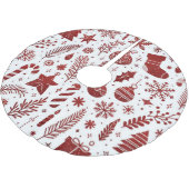 Witte Rode Kerst Holiday Boomkleed Kerstboom Rok (Gekanteld)