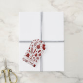 Witte Rode Kerst Holiday Cadeautag Cadeaulabel (Met Touw)