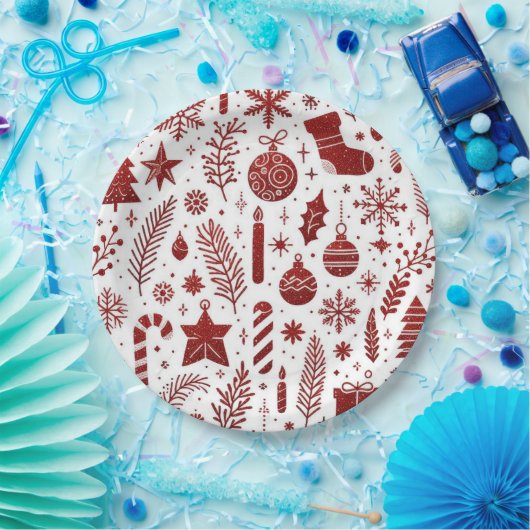 Witte Rode Kerst Papier Bord (Feest)