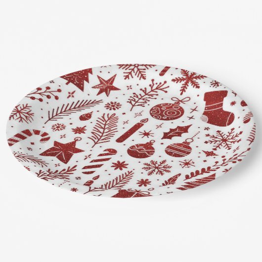 Witte Rode Kerst Papier Bord (Gekanteld)