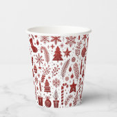 Witte Rode Kerst Papieren Kopjes Papieren Bekers (Achterkant)