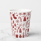 Witte Rode Kerst Papieren Kopjes Papieren Bekers (Voorkant)