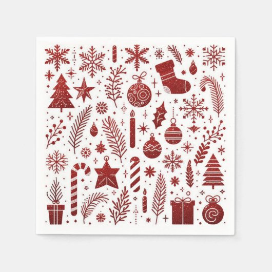 Witte rode kerst servet (Voorkant)