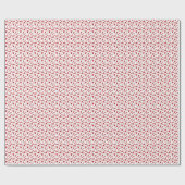 Witte & rode kerstboom met sneeuwvlokken patroon cadeaupapier (Vlak)