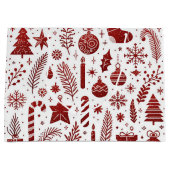 Witte Rode Kerstcadeau Tas Groot Cadeauzakje (Voorkant)