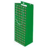 witte rode kerstkerstmis wijn cadeautas (Voorkant Gekanteld)