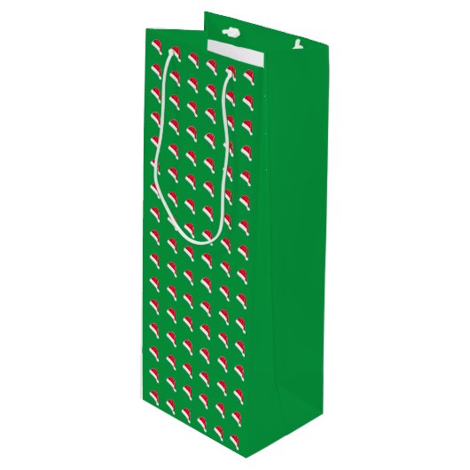 witte rode kerstkerstmis wijn cadeautas (Voorkant Gekanteld)