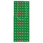 witte rode kerstkerstmis wijn cadeautas (Voorkant)