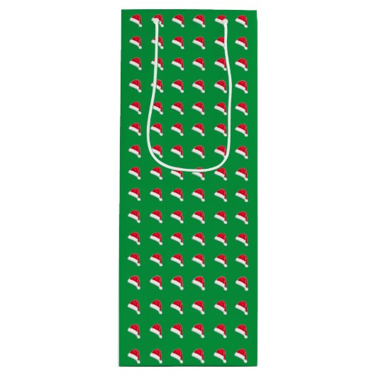 witte rode kerstkerstmis wijn cadeautas (Voorkant)