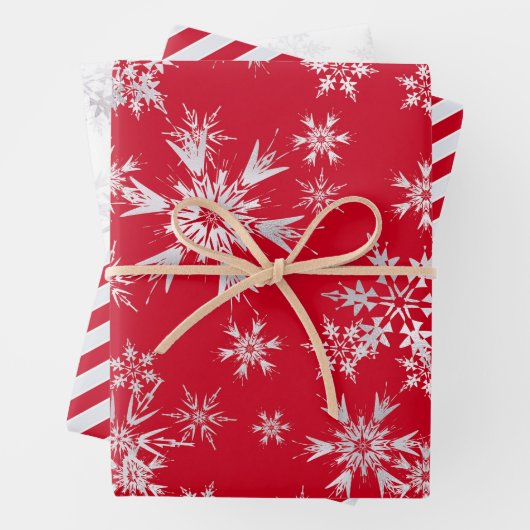 Witte & Rode Kerstmis Inpakpapier Vel (In situ)