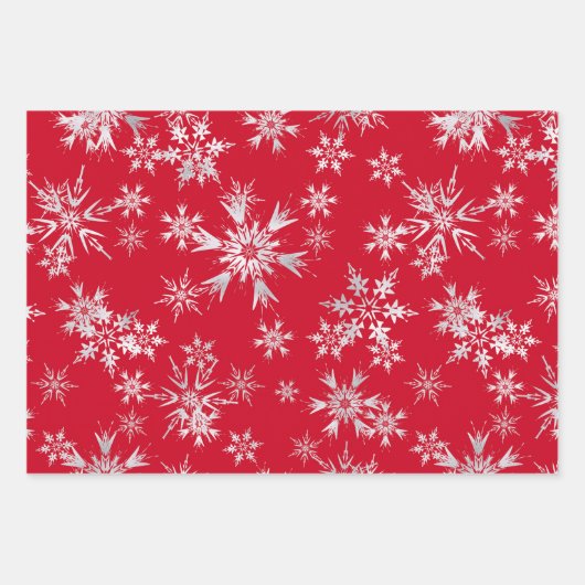 Witte & Rode Kerstmis Inpakpapier Vel (Voorkant)