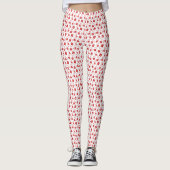 Witte & Rode Kerstmisgift en Candy Cane Patroon Leggings (Voorkant)