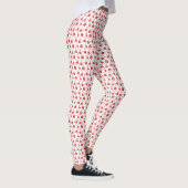 Witte & Rode Kerstmisgift en Candy Cane Patroon Leggings (Rechts)