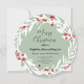 witte rode krans nieuwe baby feestdagenkaart (Achterkant)