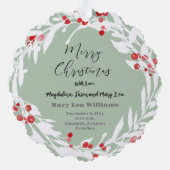 witte rode krans nieuwe baby ornament kaart (Achterkant)