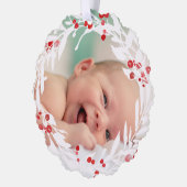 witte rode krans nieuwe baby ornament kaart (Links)
