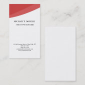 Witte rode krommen klassieke professionele minimal visitekaartje (Voorkant / Achterkant)