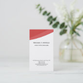 Witte rode krommen klassieke professionele minimal visitekaartje (Staand voorkant)