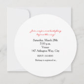 Witte Rode Lippen Kus Trouwfeest Uitnodiging (Achterkant)