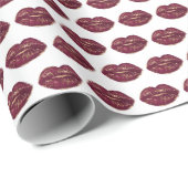 Witte rode lippen kussen cadeaupapier (Rol Hoek)