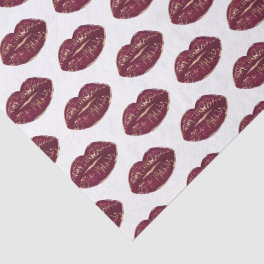 Witte rode lippen kussen tissuepapier (Detail)