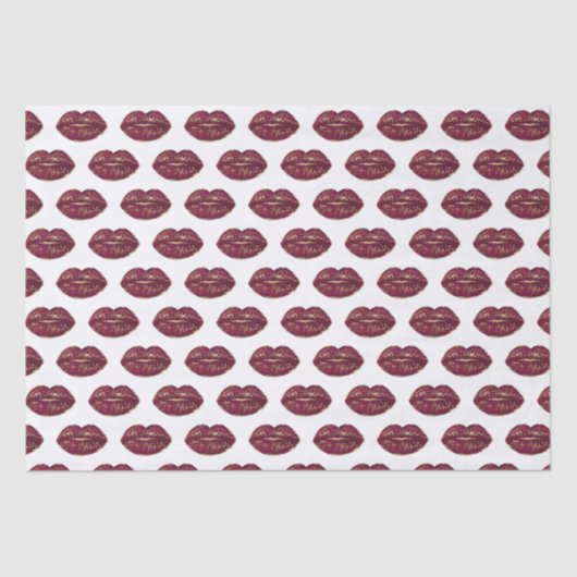 Witte rode lippen kussen tissuepapier (Voorkant)