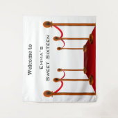 Witte Rode Loper Hollywood Sweet 16de Verjaardag  Wandkleed (Voorkant)