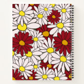 Witte rode madeliefjes floraal notitieboek (Achterkant)