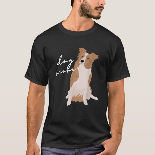 Witte Rode Merle Border Collie Hond Mama Hond Mama T-shirt (Voorkant)