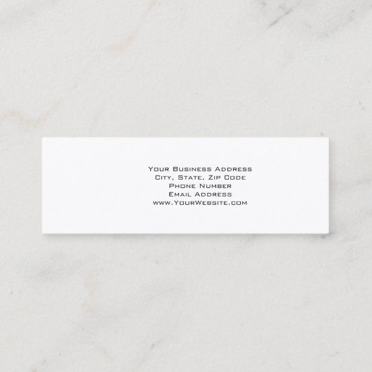 Witte Rode Monogram Trendy Modern Plain Mini Visitekaartje (Achterkant)