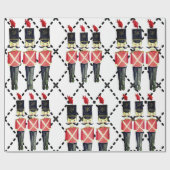 Witte Rode Notenkraker Soldaten inpakpapier (Vlak)