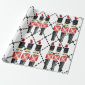 Witte Rode Notenkraker Soldaten inpakpapier (Uitgerold)