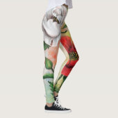 Witte rode papavers Leggings (Rechts)