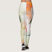 Witte rode papavers Leggings (Achterkant)