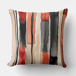 Witte rode perzik en zwarte abstracte strepen kussen