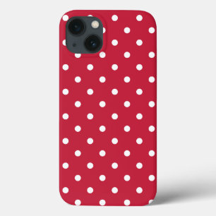 Witte Rode Polka Dot Patroon Retro 70s 80s Classic Case-Mate iPhone Case