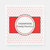 Witte Rode Polka Dots Familienaam Reünie Servet (Voorkant)