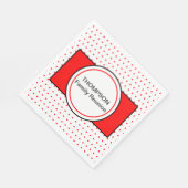 Witte Rode Polka Dots Familienaam Reünie Servet (Hoek)