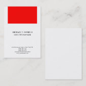 Witte rode, professionele minimalistisch elegant visitekaartje (Voorkant / Achterkant)