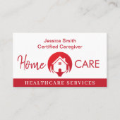 Witte & Rode Professionele Thuishulp Zorgverlener Visitekaartje (Voorkant)