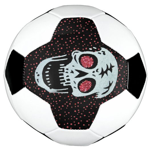 Witte rode rommel rode glitter ogen Stippen Voetbal (Gedraaid)