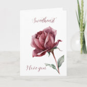 Witte Rode Roos Liefde Kaart (Voorkant)