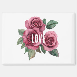 Witte Rode Rozen Bloemen Liefde Magneet