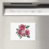 Witte Rode Rozen Bloemen Liefde Magneet (Insitu (Vaatwasser))