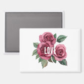 Witte Rode Rozen Bloemen Liefde Magneet (Voorkant / Achterkant)