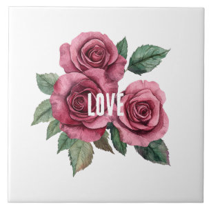 Witte Rode Rozen Bloemen Liefde Tegeltje